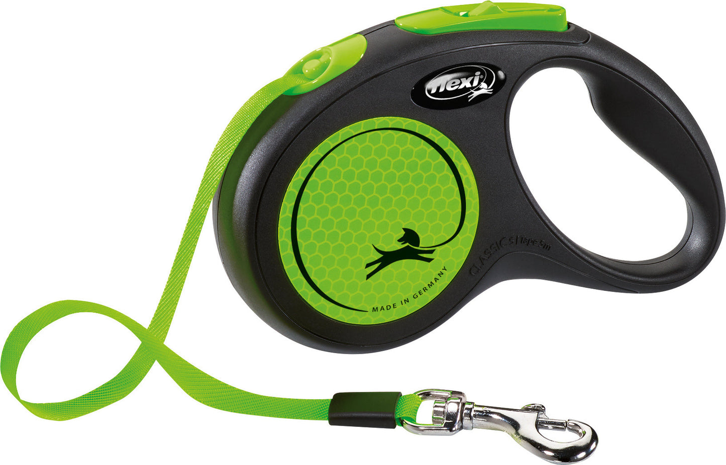 Trixie flexi New NEON, tape leash, M: 5 m, neon green