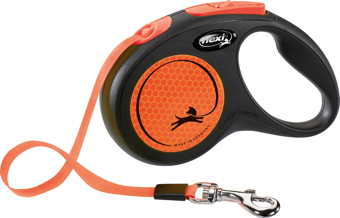 Trixie flexi New NEON, tape leash, S: 5 m, neon orange