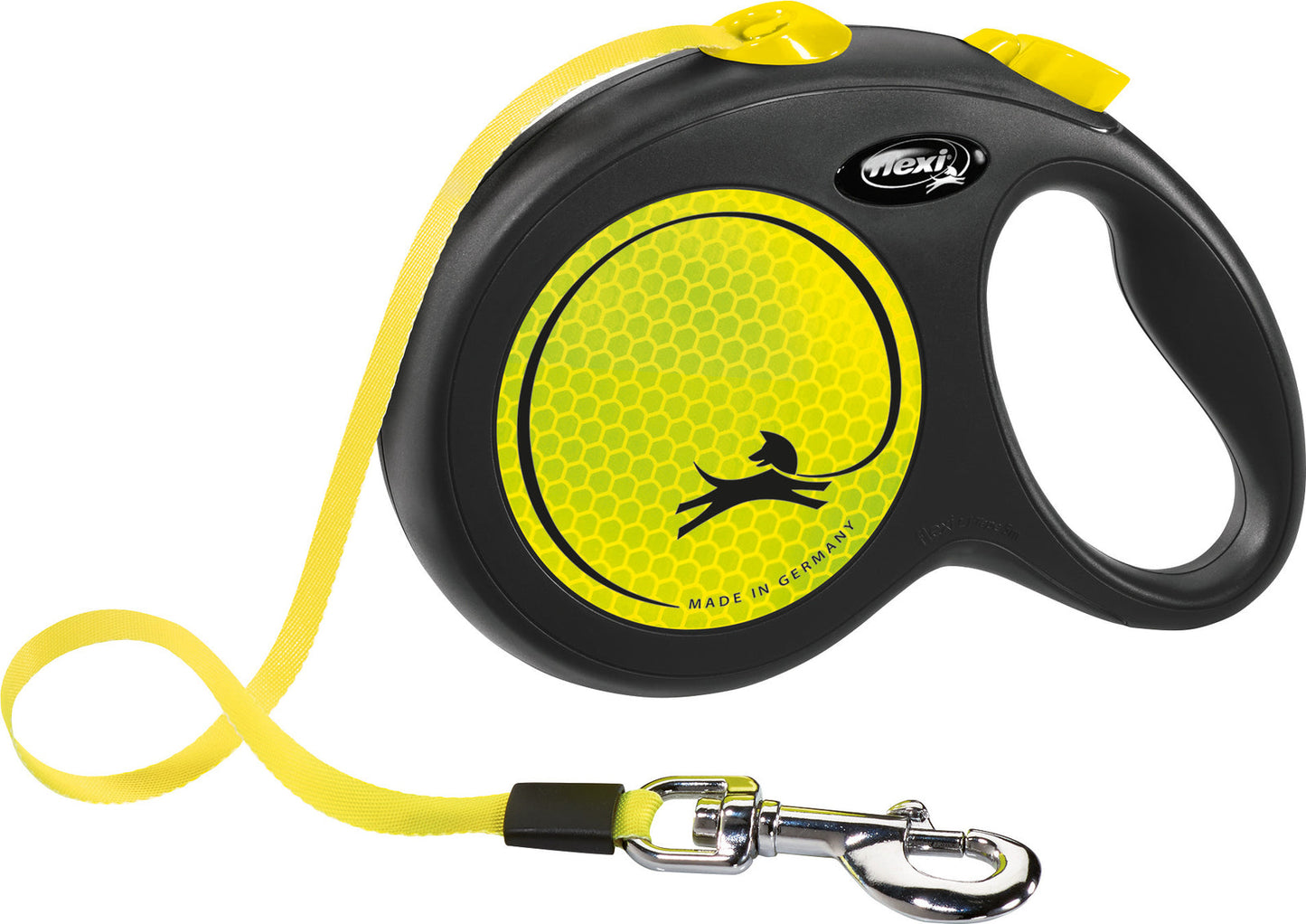 Trixie flexi New NEON, tape leash, L: 5 m, black/neon