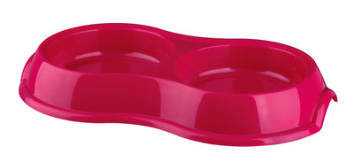 Trixie Double cat bowl, light-weight version, plastic, 2 x 0.2 l/diam. 11 cm