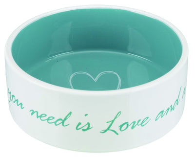 Trixie Pet's Home Ceramic bowl, 0.8 l/diam. 16 cm, cream/light blue