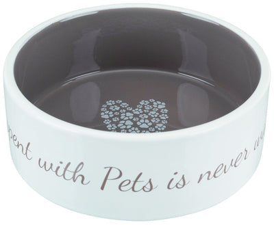 Trixie Pet's Home Ceramic bowl, 0.8 l/diam. 16 cm, cream/taupe