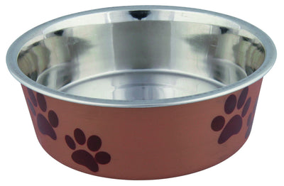 Trixie Stainless steel bowl with plastic coating, 0.3 l/diam. 12 cm