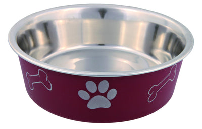 Trixie Stainless steel bowl with plastic coating, 0.45 l/diam. 14 cm