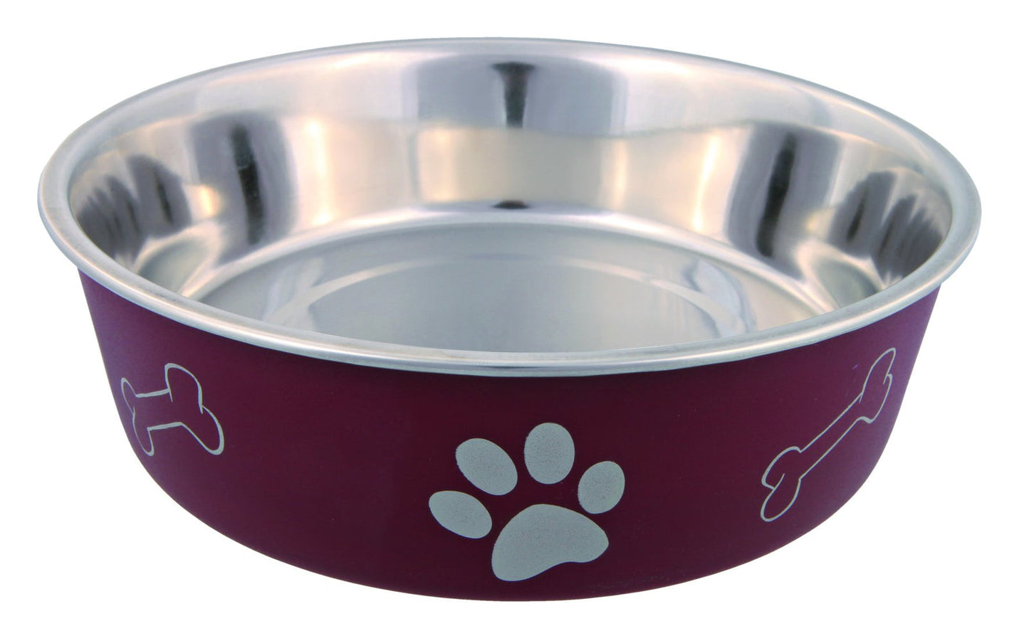 Trixie Stainless steel bowl with plastic coating, 1.5 l/diam. 21 cm