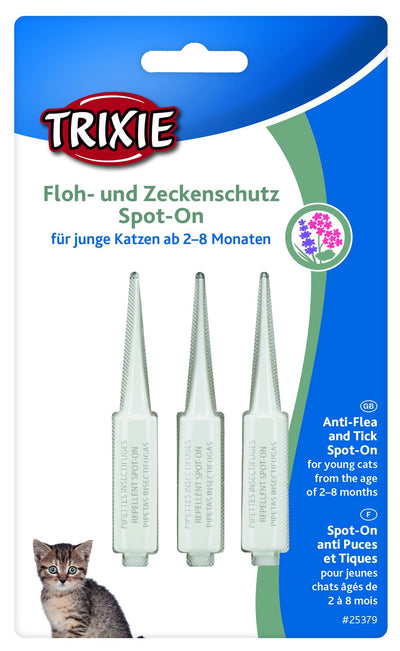 Trixie Spot-On Flea and tick protection for young cats, 3 x 0,6 ml