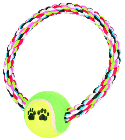 Trixie Rope ring with tennis ball, diam. 6 cm/diam. 18 cm