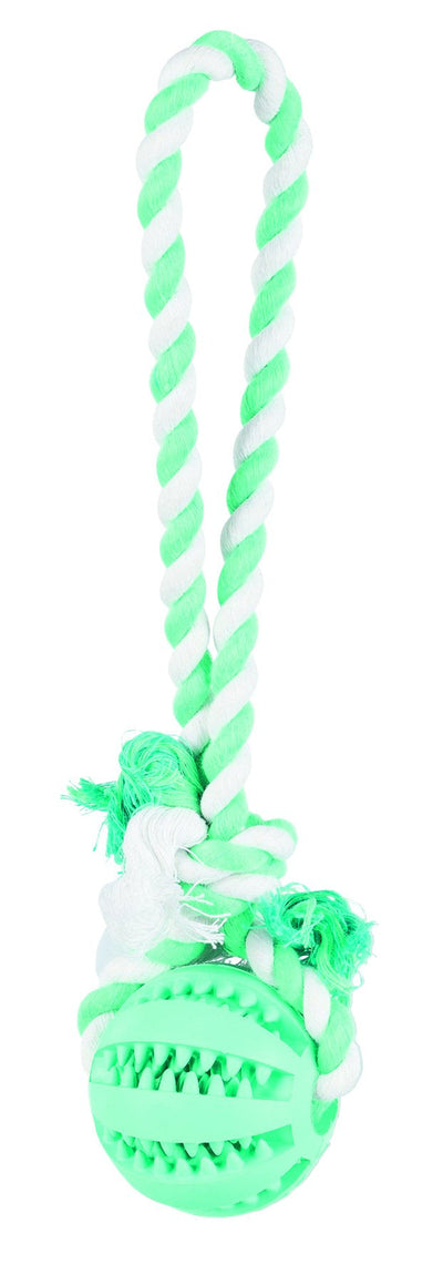 Trixie Denta Fun Natural rubber ball on a rope, nat. rub., diam. 7 cm/24 cm