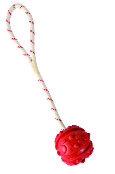 Trixie Ball on a rope, natural rubber, floatable, diam. 4.5 cm/35 cm