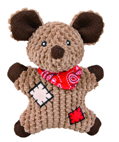 Trixie Mouse with patches, fabric/jute, 19 cm