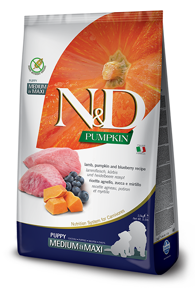 Farmina N&D Pumpkin Puppy Medium & Maxi Lamb & Blueberry – 70 lb