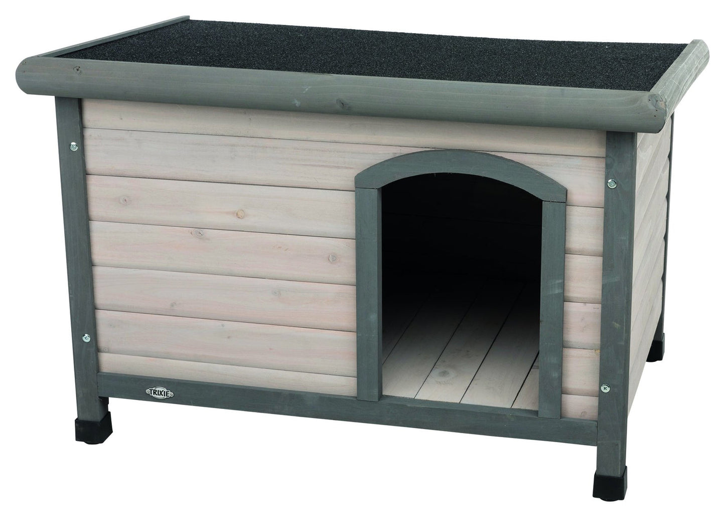 Trixie natura flat roof dog kennel, S-M: 85 x 58 x 60 cm, grey