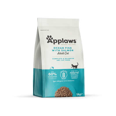 Applaws Ocean Fish with Salmon Adult Dry Cat Food 1.8kg product packaging