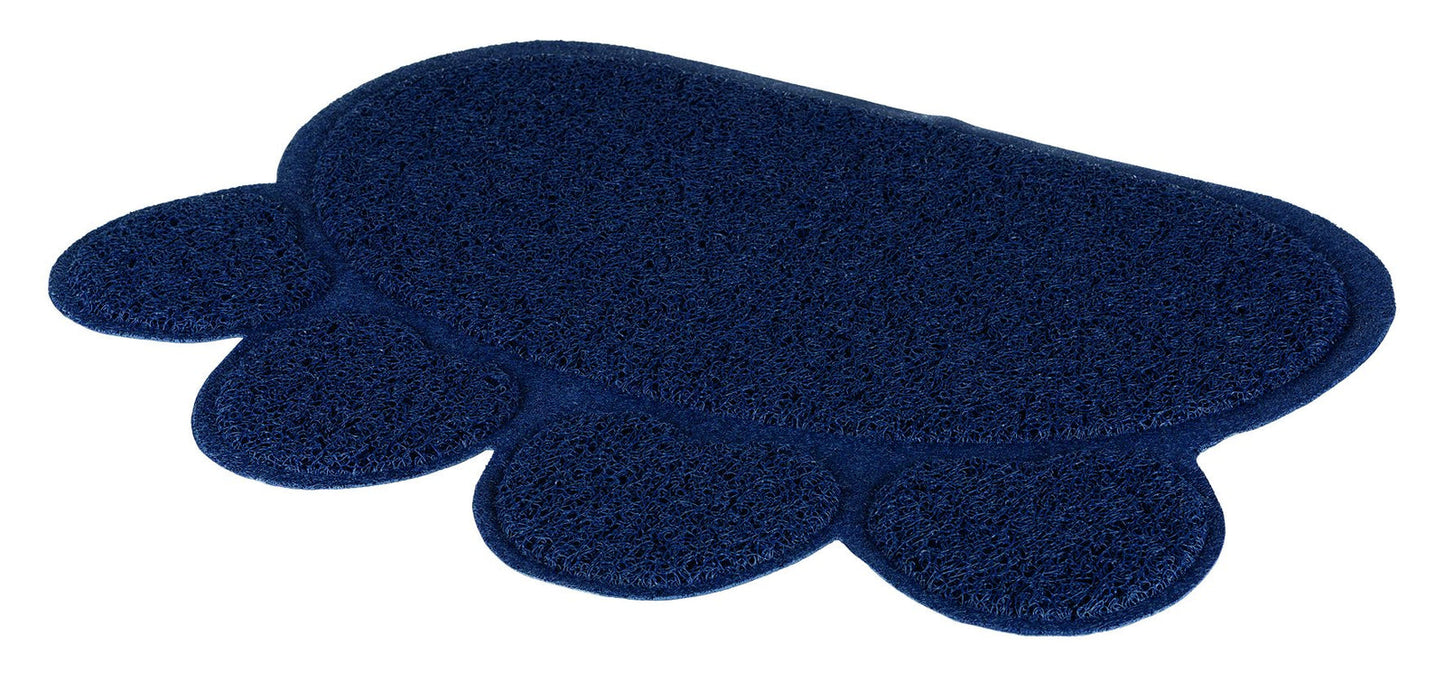 Trixie Cat litter tray mat, paw, PVC, 60 x 45 cm, dark blue