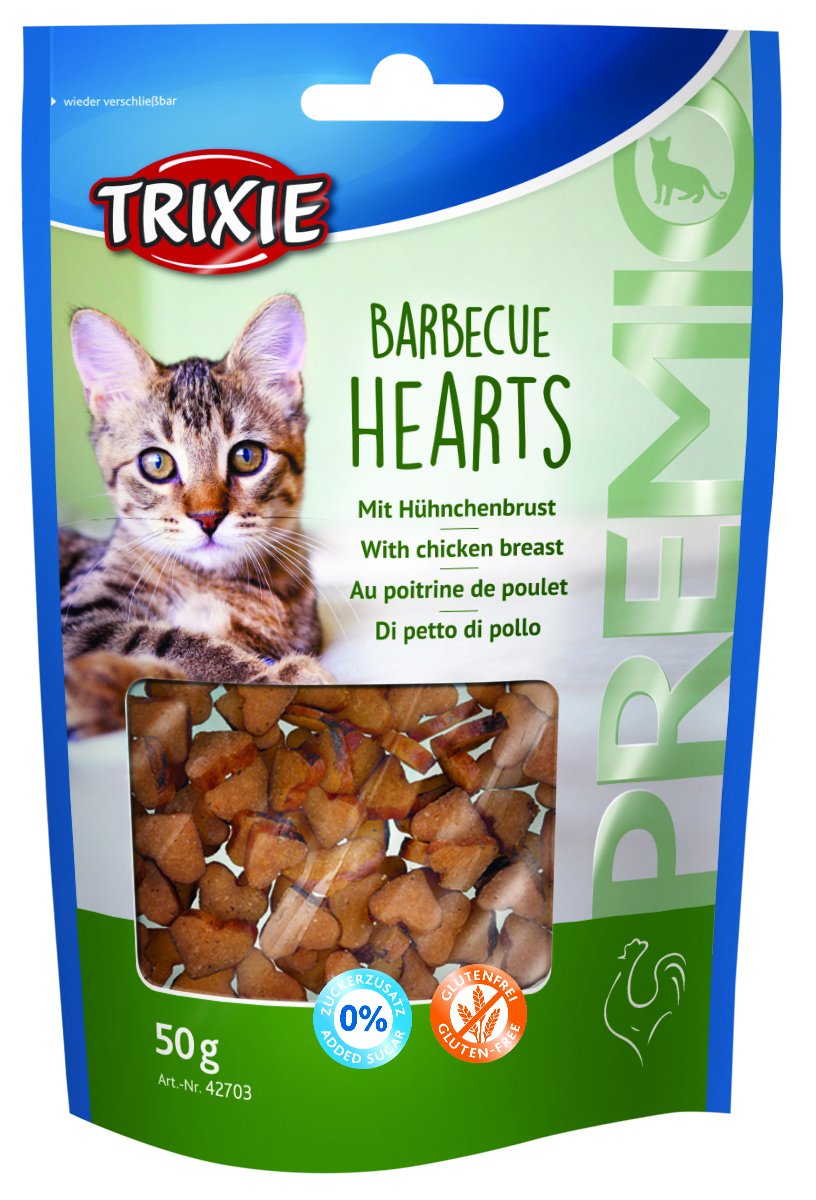 Trixie PREMIO Barbecue Hearts, 50 g