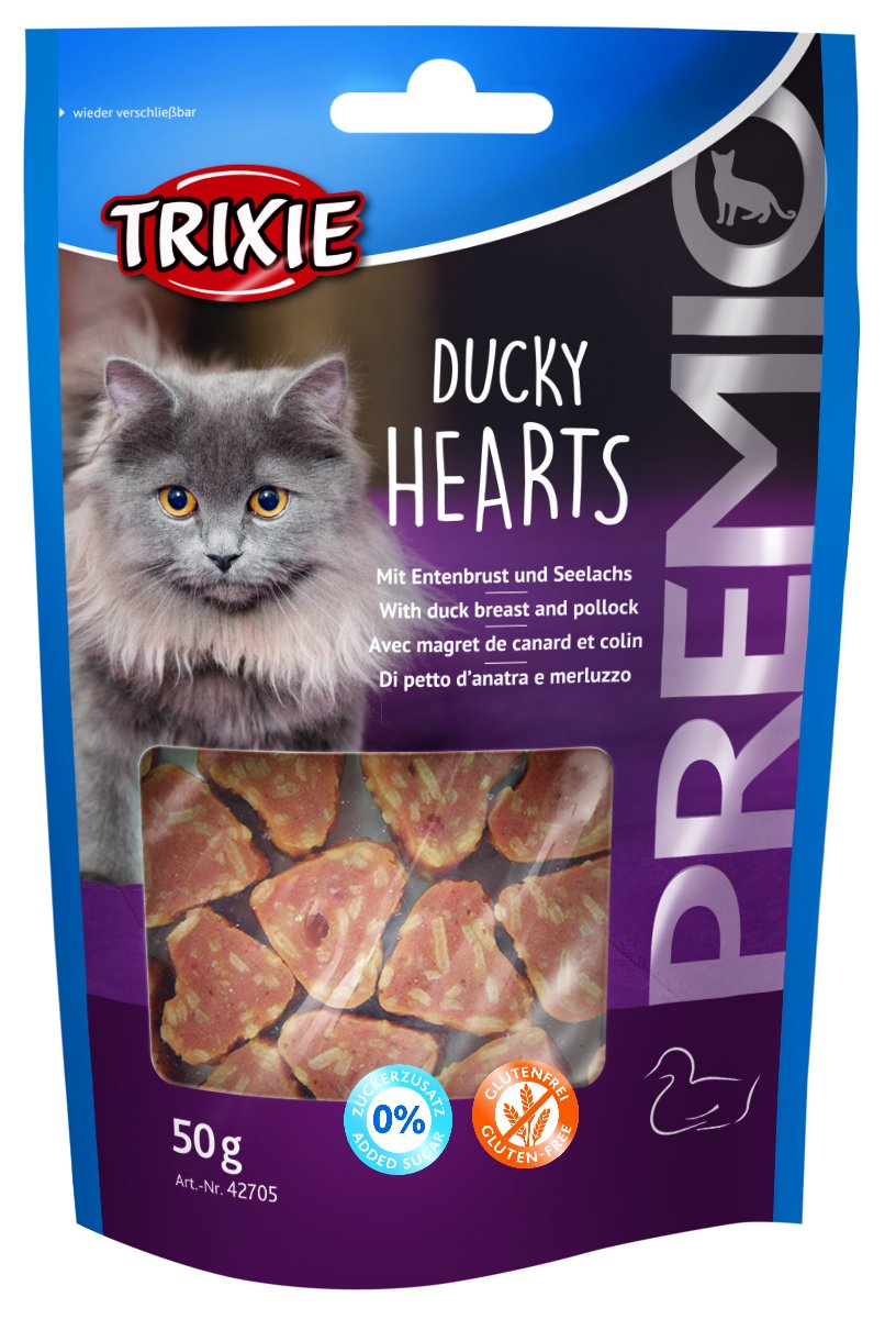 Trixie PREMIO Hearts, duck/pollock, 50 g