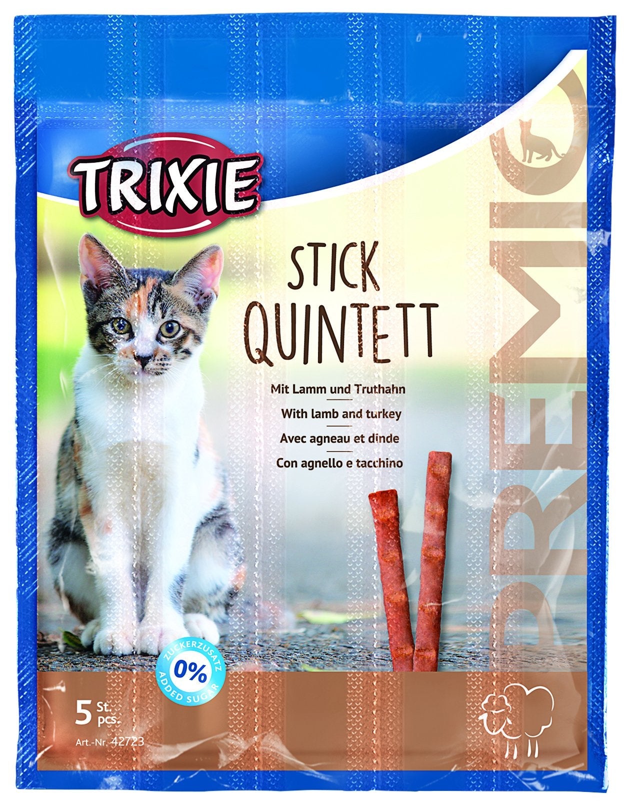 Trixie PREMIO Stick Quintett, lamb/turkey, 5 x 5 g