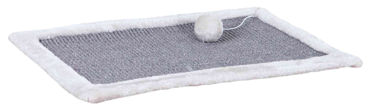 Trixie Scratching mat with plush border, 55 x 35 cm, grey/light grey