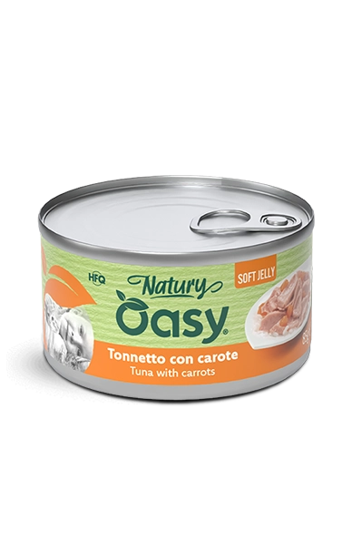 Oasy Natury Soft Jelly Tuna with Carrots Wet Cat Food 150g - Natury tin