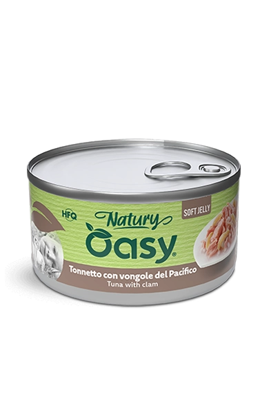 Oasy Natury Soft Jelly Tuna with Clam Wet Cat Food 150g - Natury tin