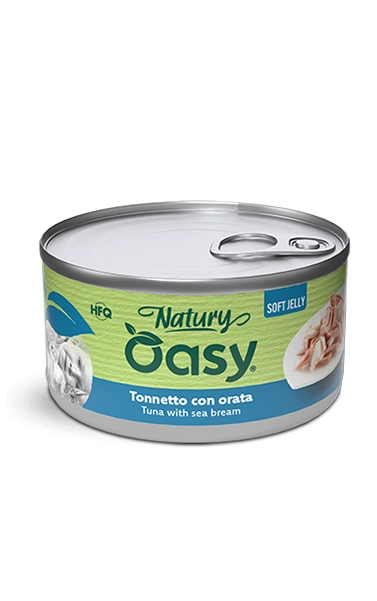 Oasy Natury Soft Jelly Tuna with Sea Bream Wet Cat Food 150g - Natury tin