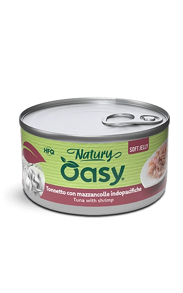 Oasy Natury Soft Jelly Tuna with Shrimp Wet Cat Food 150g - Natury tin
