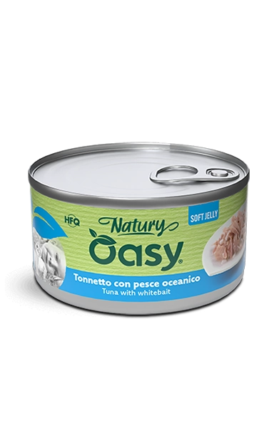 Oasy Natury Soft Jelly Tuna with Whitebait Wet Cat Food 150g - Natury tin