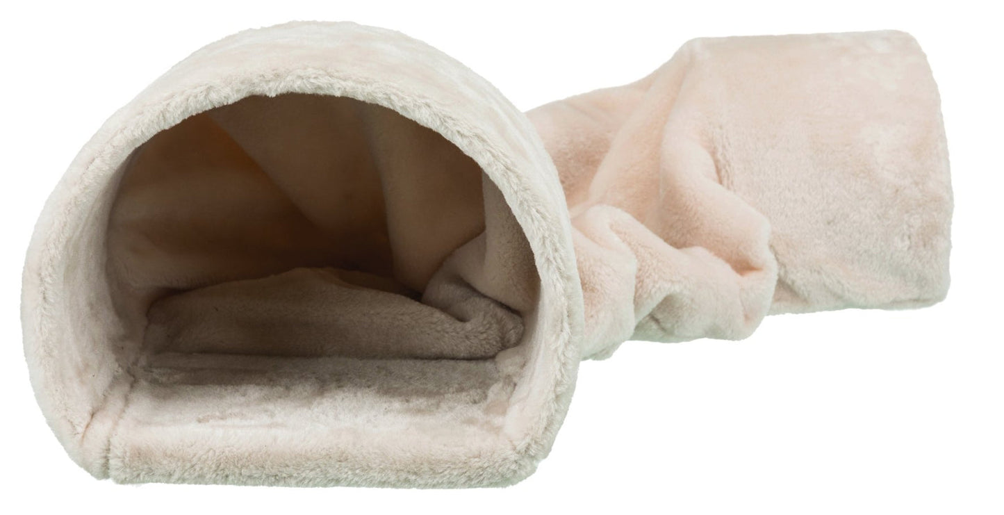 Trixie Cuddly Tunnel for rabbits/Guinea pigs, plush, 27 x 21 x 80 cm, beige