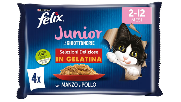 Felix Delicacies Junior Tasty Selection in Jelly With Beef & Chicken 340g