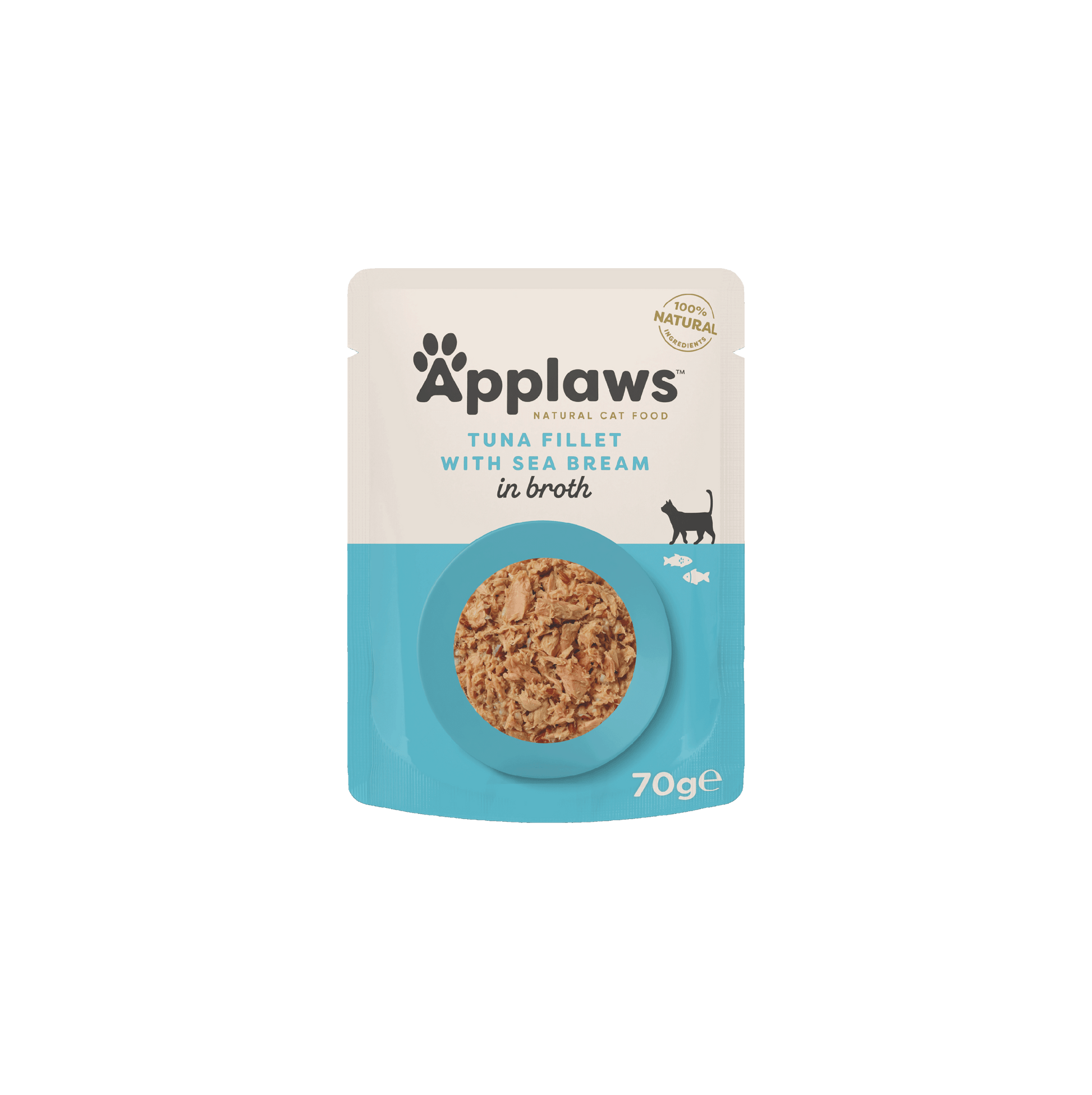 Applaws Tuna Fillet with Sea Bream in Broth Pouch 70g product packaging