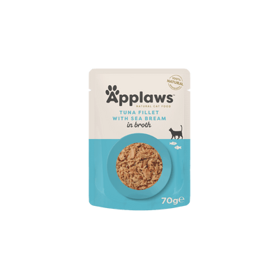 Applaws Tuna Fillet with Sea Bream in Broth Pouch 70g