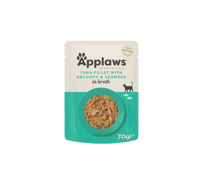 Applaws Tuna Fillet with Anchovy & Seaweed in Broth Pouch 70g