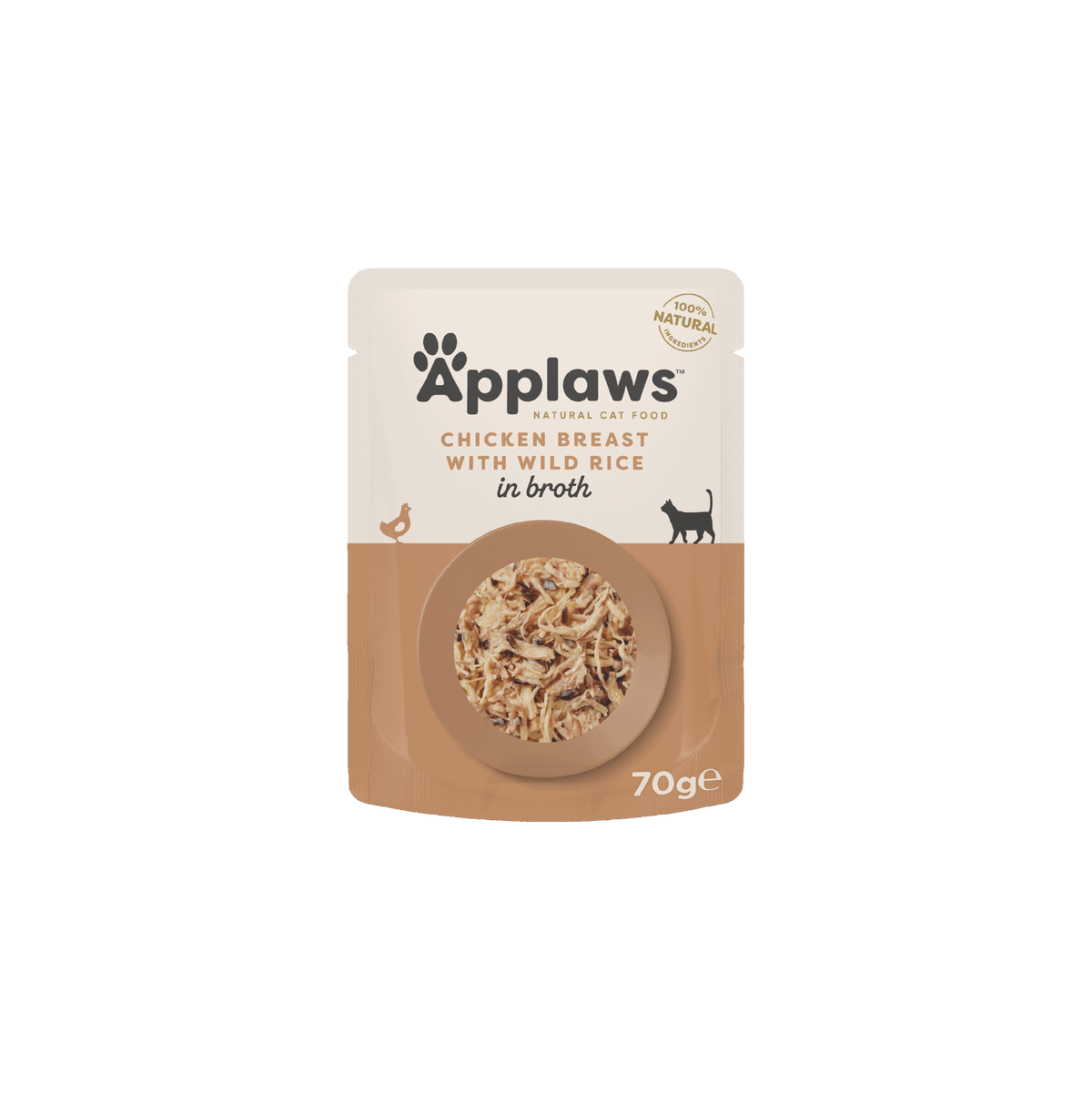 Applaws Chicken Breast with Wild Rice in Broth Pouch 70g