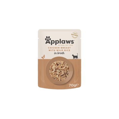 Applaws Chicken Breast with Wild Rice in Broth Pouch 70g