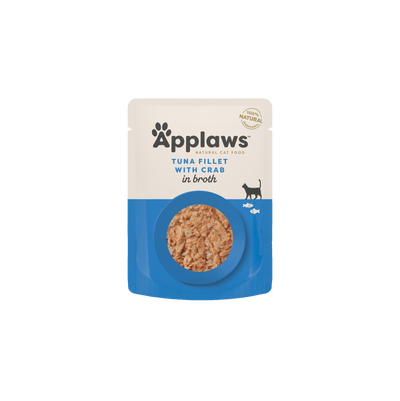 Applaws Tuna Fillet with Crab in Broth Pouch 70g