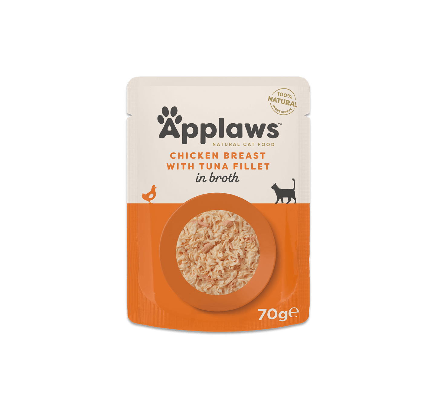 Applaws Chicken Breast with Tuna Fillet in Broth Pouch 70g