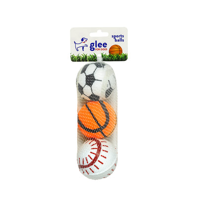 Glee Regular Sports Balls Multi-Colored 6.3cm (Pack of 3)