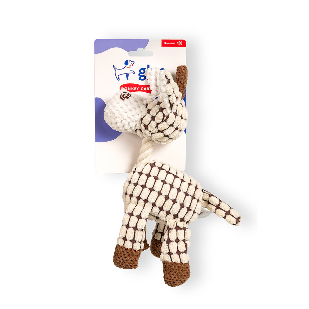 Glee Dog Toy Donkey Caramel Squeaky 20 x 14 x 7cm