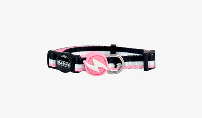 Dashi Stripes3 Pink & Black Cat Collar — official Dashi product photo