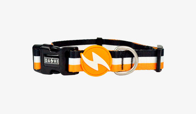 Dashi STRIPES³ Orange & Black Collar — official Dashi product photo