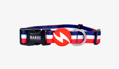 Dashi STRIPES³ Red & Blue Collar — official Dashi product photo
