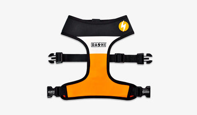 Dashi Stripes3 Orange & Black Neo Mesh Harness — official Dashi product photo