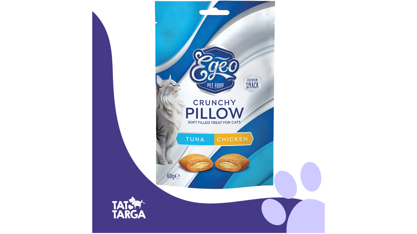 EGEO Premium Crunchy Pillow Snack With Tuna & Chicken Treat 60g
