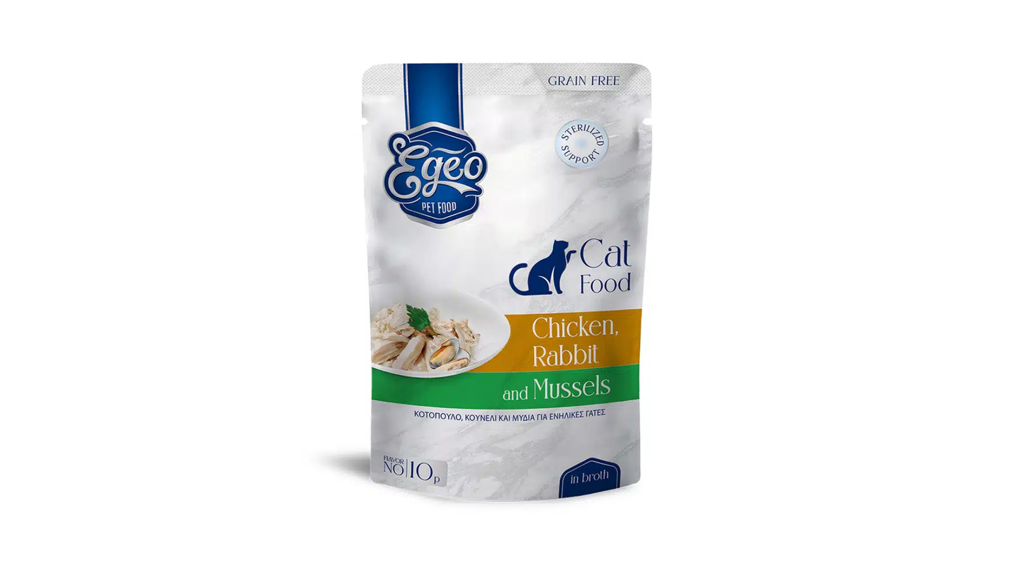 Egeo Adult Cat Chicken, Rabbit & Mussels In Broth Pouch 85g