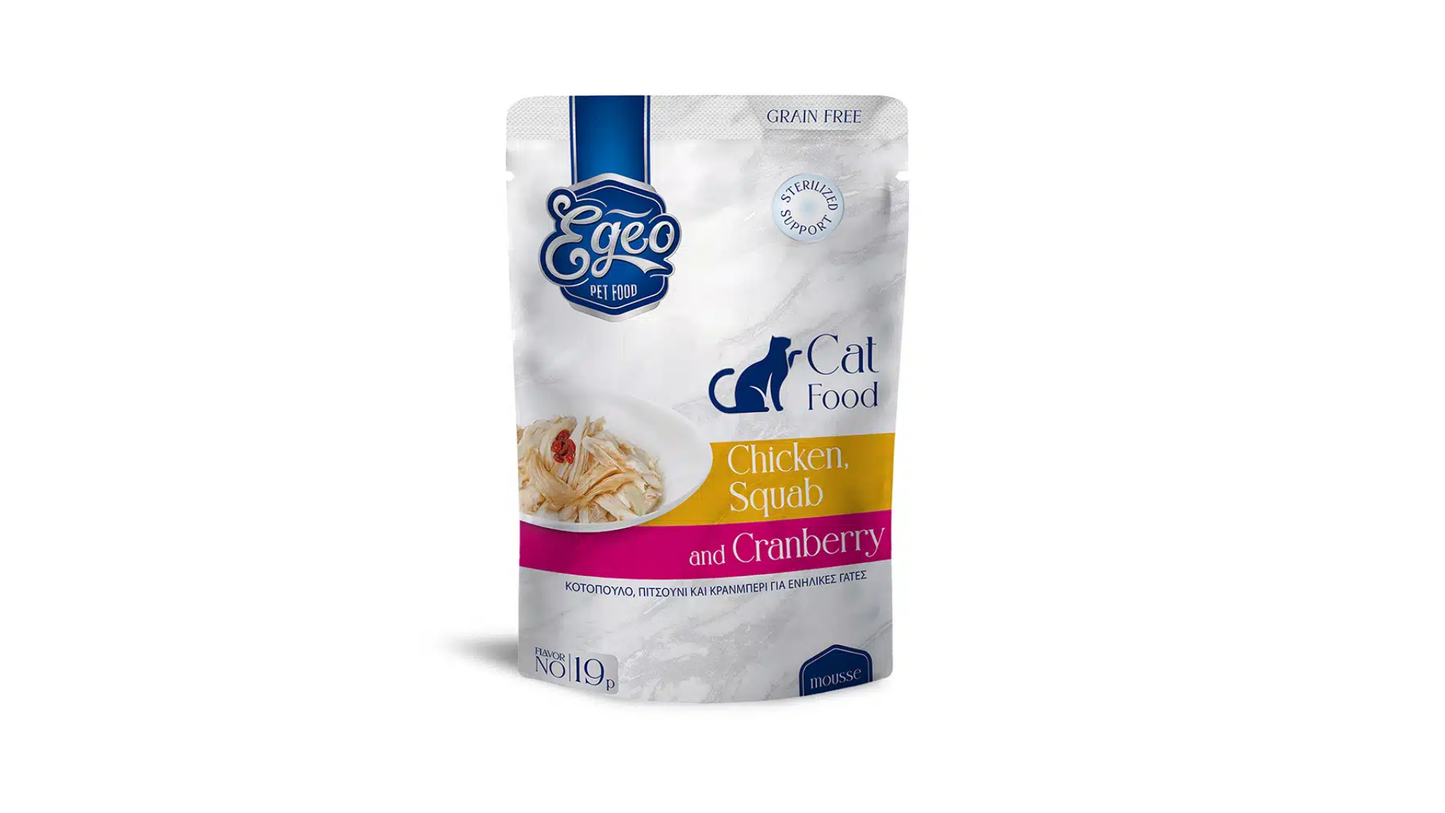 Egeo Adult Cat Chicken, Squab & Cranberry Mousse Pouch 85g