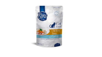 Egeo Adult Cat Chicken, Tuna & Carrot In Broth Pouch 85g