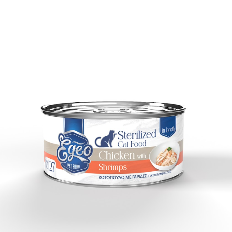 No.27 Egeo Sterilized Cat Adult Chicken with Shrimps in Broth