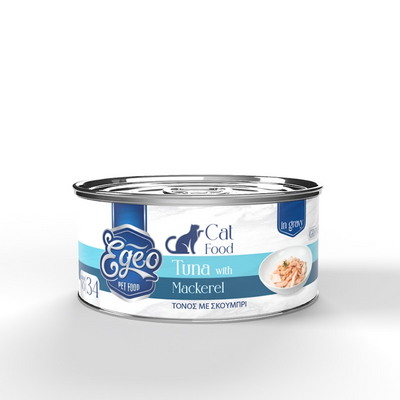 No.34 Egeo Cat Adult Tuna with Mackerel in Gravy