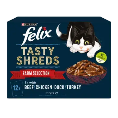 Felix Tasty Shreds Farm Selection 12 x 80g