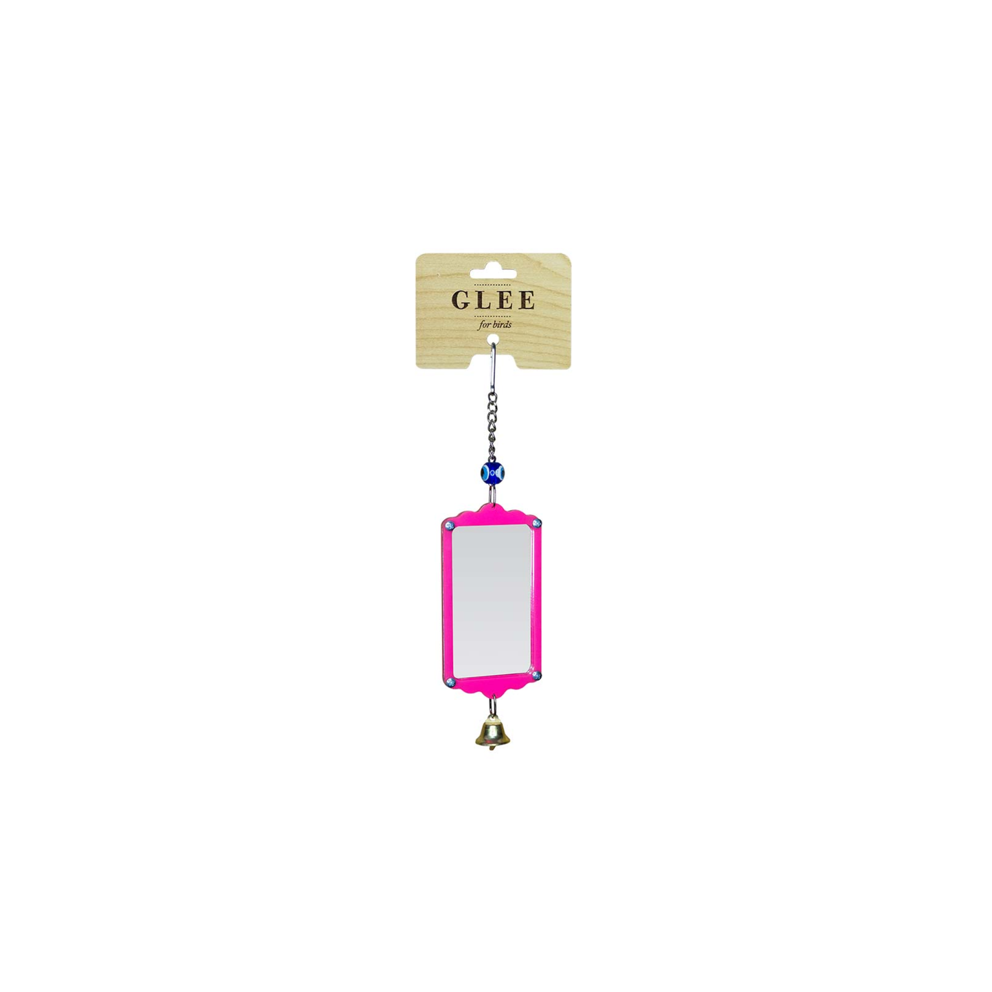 Glee Hanging Bird Toy With Mirror And Bells Pink